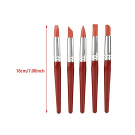 Hilitand Rubber Tip Paint, 5pcs Clay Shaping Modeling Wipe Out Tools, Large-Sized Rubber Tip Paint, for Sculpture Pottery Shaping Carving