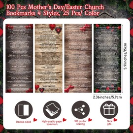 Skyygemm 100 Pcs Bible Verse Bookmarks Bulk Set Christian Bookmarks Bulk for Stocking Stuffers Church Favors Ministry Gifts Holiday Favors