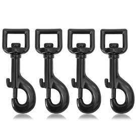 Ganzoo Swivel Snap Hook L:87mm Bolt Carabiner for Dog Leash, Pack of 4, Swivel Carabiner, for Paracord 550 Dog Collar, Alloy Steel, Snap Carabiner Swivel Head, Color: Black
