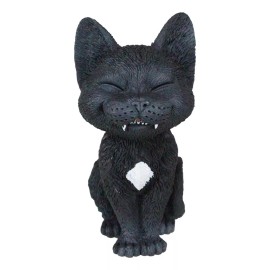 Ebros Sinister TeeHee Pets Grinning Black Cat Figurine 4"Tall Wild Kitten Statue
