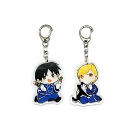 EBTY DREAMS Inc. - Set of 2 Fullmetal Alchemist Acrylic Keychain Roy Mustang, Riza Hawkeye v1