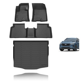 KELCSEECS All Weather Floor Mats & Cargo Liner Custom for 2024 2023 2022 2021 2020 Ford Escape(NOT Fit Hybrid) Car Mats Automotive Floor Mat Trunk Mat Floor Liners Ford Escape Floor Mats Accessories