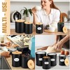 Reallnaive 4 Pcs Black Coffee Canister Set for Kitchen Countertop
