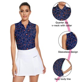 Women's Golf Polo Shirts Moisture Wicking Sleeveless Shirt Riding Tops for Equestrians