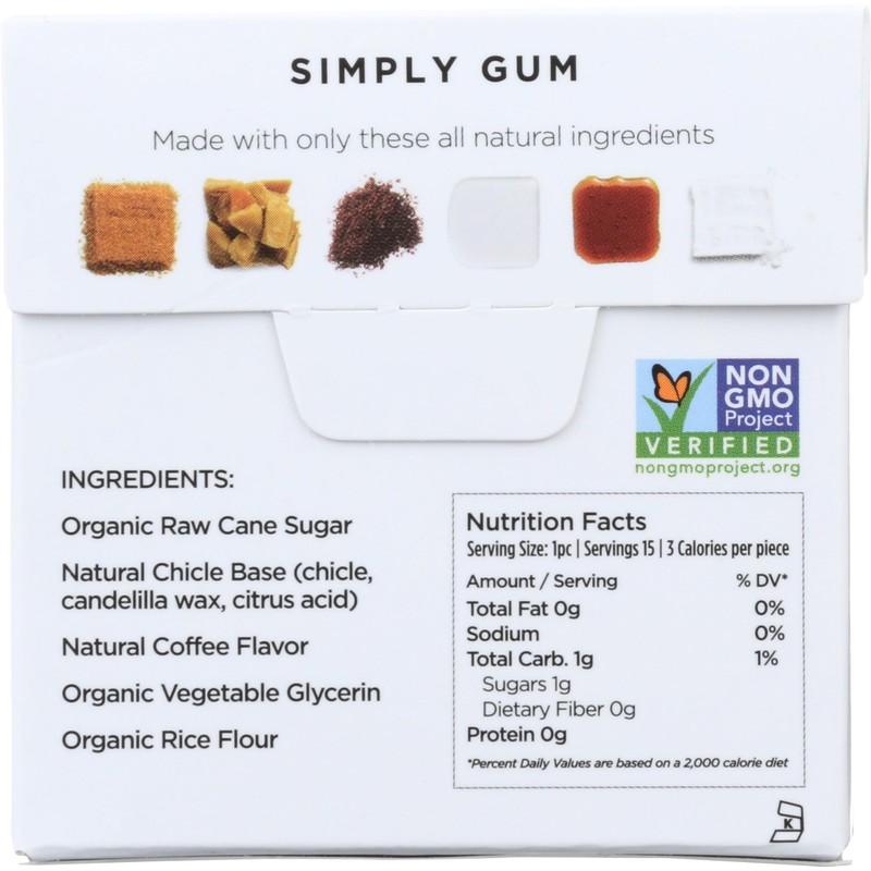 Simplygum Gum Coffee Natural, 15 ct