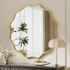 VooBang Gold Scalloped Circle Mirror, 30" Wavy Edge Round Wall