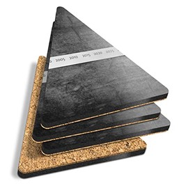 4 x Triangle Coasters - BW - Global Warming Climate Change Cork Backed MDF Glossy Tea Coffee Accessory #42952