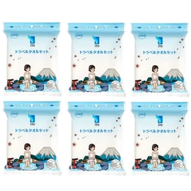 ITO Travel Towel Set of 6 for Travel, Business Trips, Hot Springs, Water Play, Camping (1 Bath Towel + 2 Face Towels)