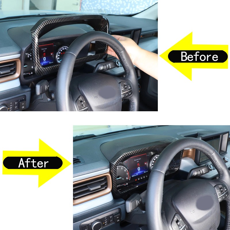 car-attention Carbon ABS Dashboard Instrument Panel Frame Trim Cover For