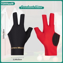 4Pcs Billiards Glove, 3 Fingers Pool Gloves, Breathable Pool Cue Glove Right & Left Hand Show Gloves Elastic Universal Cue Sport Gloves Pool Billiard Accessories for Shooter Snooker Cue