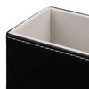 Relaxdays Desk Organiser for Notes and Pens, Tidy, Faux Leather,