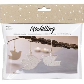 Hanging Doves Clay Ornaments | Makes 3 | Christmas Craft Kit