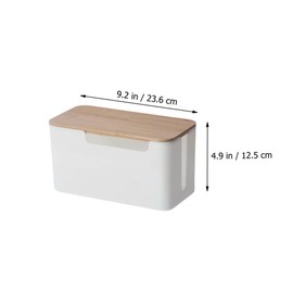 Tofficu Wire Storage Box Cable Organizer with Heat Dissipation for Power Plug Management Rounded Corners Durable Charging Cable Box for Home Office Desk Safety