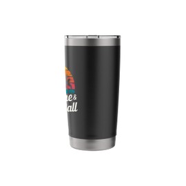 Bocce Ball Pointing Player Gift Retro Sunset Stainless Steel Insulated Tumbler