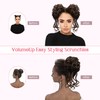 Messy Bun Hair Piece,2PCS Tousled Updo with Tendrils Hair Bun