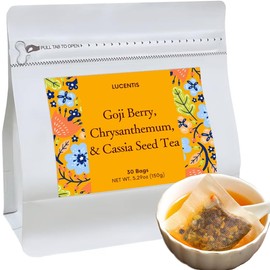 Traditional Chinese Herbal Tea with Wolfberry, Chrysanthemum & Cassia Seed – 150g / 5.29oz Caffeine-Free Detox Tea, Floral & Smooth Taste, 枸杞菊花决明子茶