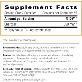 Carbón activado - Suplemento de salud digestiva e intestinal* - Su... Gastrointestinal