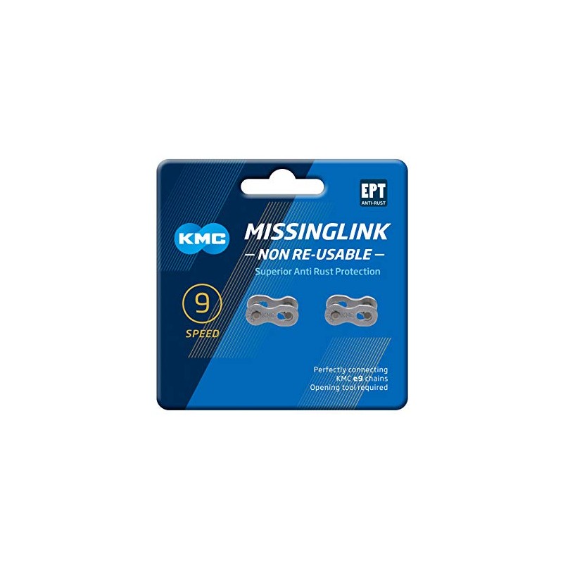 KMC Unisex's 9 Speed EPT MissingLink Joining Link, Dark Silver,