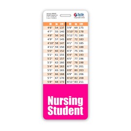 Nursing Student Badge Buddy Vertical w/Height & Weight Conversion Charts (Oversized, Pink)