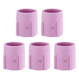HARFINGTON 5pcs Nozzles Ceramic Shield Cup 15# 53N89 Welding Torch Tip Torch Consumables Accessory for TIG Welding Torch WP-17/18/26 Series
