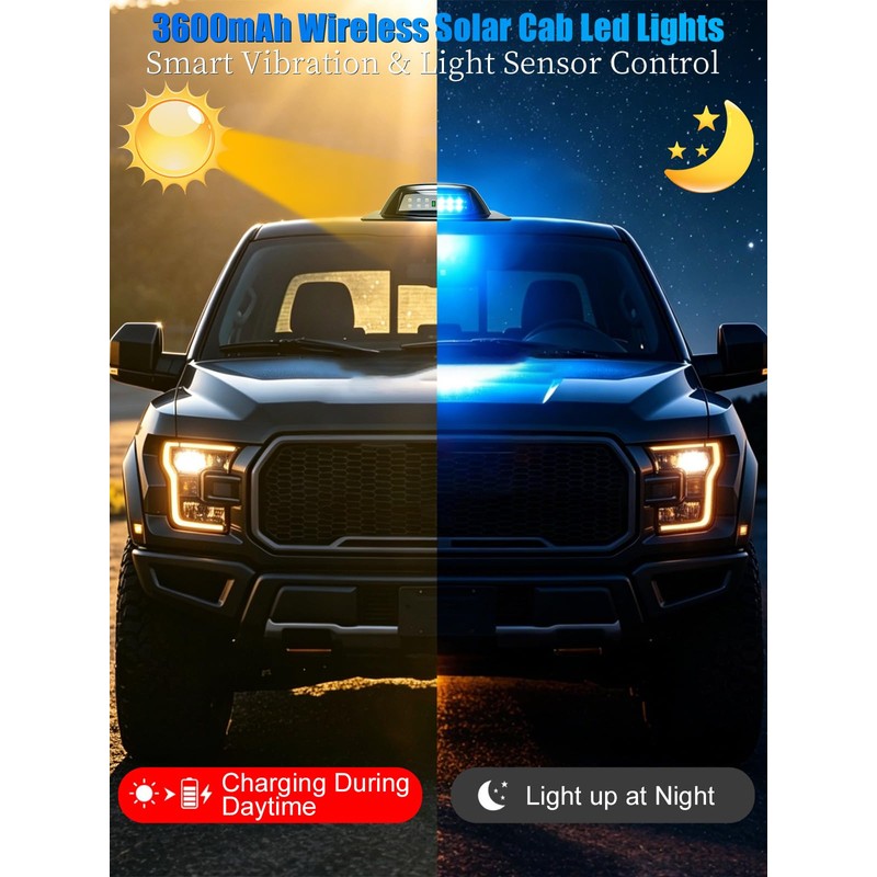 2026 Upgrade Solar Cab Lights for Truck, Solar Car Roof