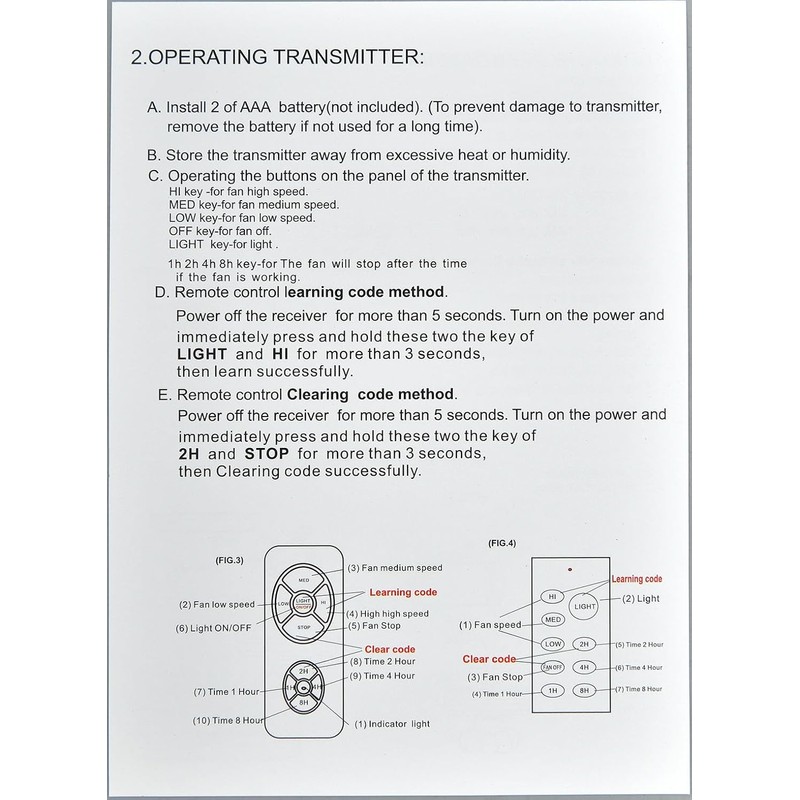 WDZP New Universal Remote Control Replacement for Hunter/Harbor Breeze/Westinghouse/Honeywell/QlACHlP Wireless