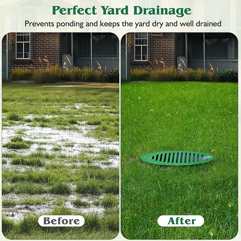 Apxton 4 Inch Green Angled Drainage Grate for Yard Drain,