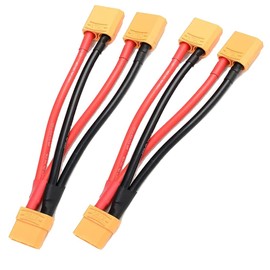 Yiqigou 2PCS XT90 Parallel Connector Plug 1-Female to 2-Male Adapter Y-Splitter Harness with 3.93inch 12AWG for RC Lipo Battery