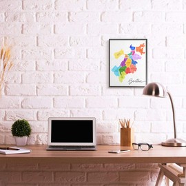 Stupell Industries Colorful Map of Boston Massachusetts by Neighborhood Wall Art, 16 x 20, White