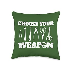 Bonsai Tree Kit Bonsai Tools Gardener Horticulturist Bonsai Throw Pillow