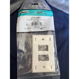 Panduit CFPL4IWY Mini-Com Faceplate 4 Module with Label/ Label Cover
