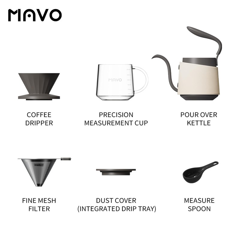 Pour Over Coffee Maker Set, Pour Over Kettle, Coffee Dripper,