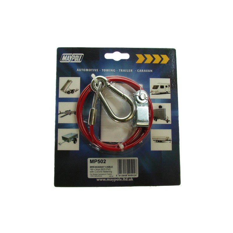Maypole Breakaway Cable for Ifor Williams Trailers, Clevis And Pin