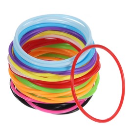 PATIKIL Silicone Jelly Bracelets, 100 Pack Rainbow Glow Rubber Bracelets 80s Neon Stretchy Wristband for Party Favor Adults Teen Sports Team Games, 10Color