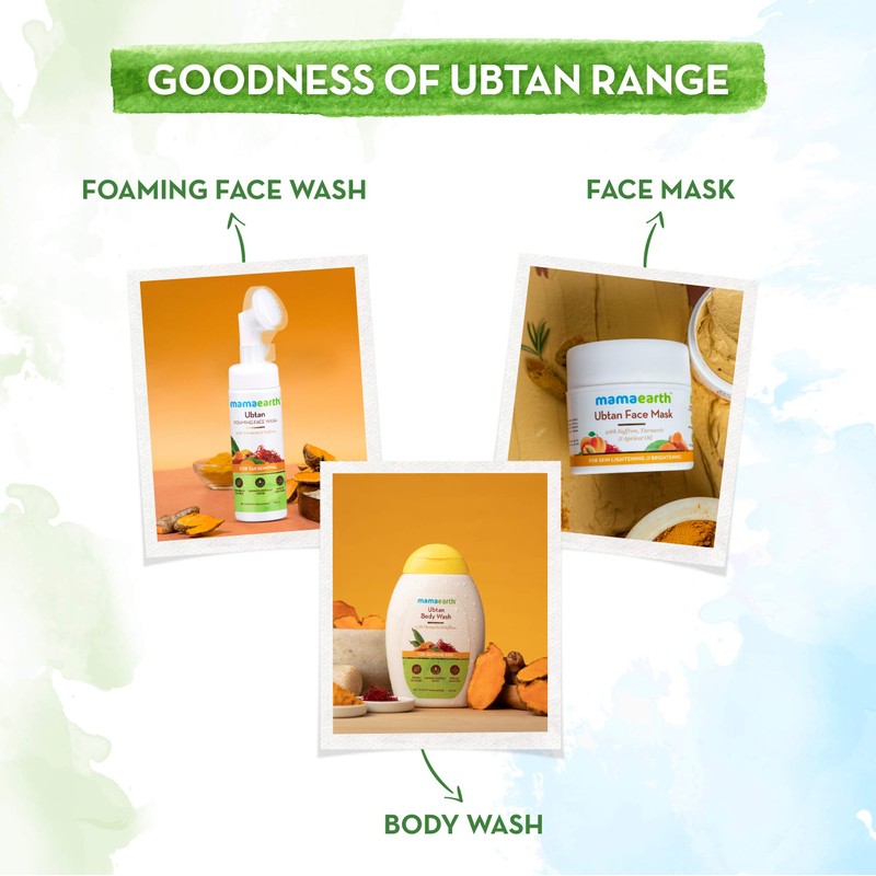 Mamaearth Ubtan Foaming Face Wash with Brush with Turmeric &