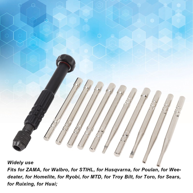 10Pcs Carburetor Adjustment Tool Kit for Common 2 Cycle Small