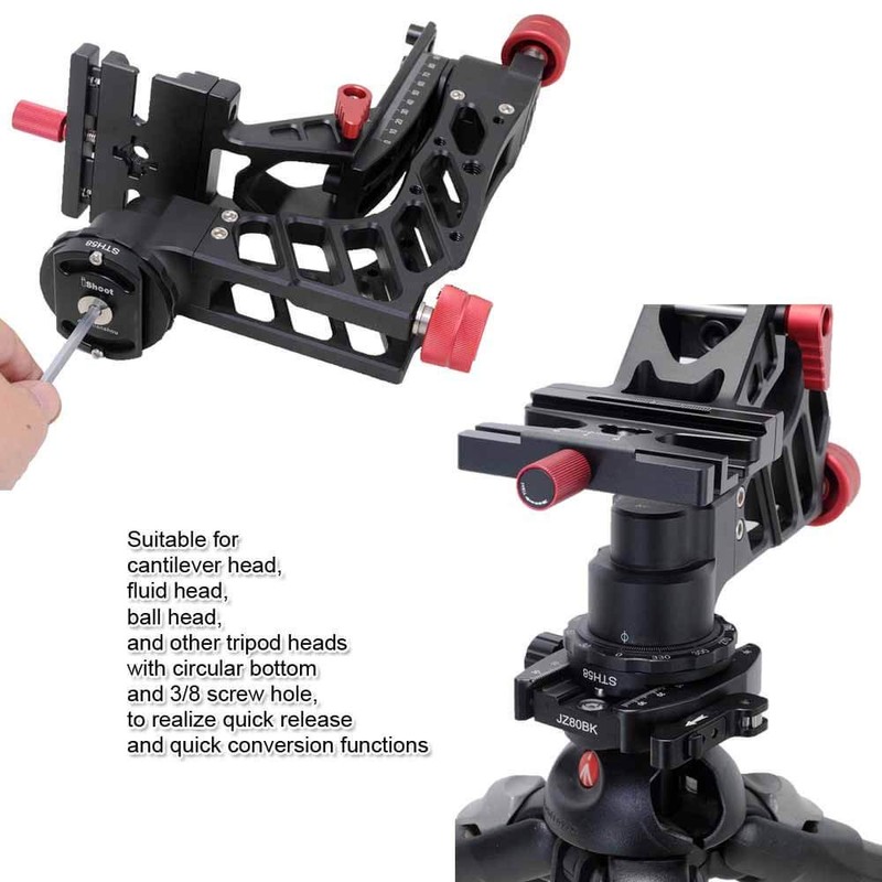 iShoot Tripod head mount, quick change adapter for cantilever head,