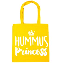 Hippowarehouse Hummus princess Tote Shopping Gym Beach Bag 42cm x38cm, 10 litres