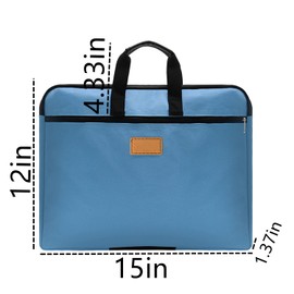 Oxford Document Bag with Handle, A4 Paper Size Oxford Document Wallet Briefcase Accordion Folder Storage Bag, Suitable for School Home Business 12X15 inches (Blue) (Pink)
