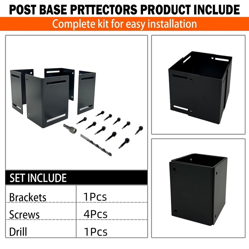 ITeVe.GD Post Base Protectors 1Pack,Adjustable(Range 3.3-6 in) Protects Wood Column