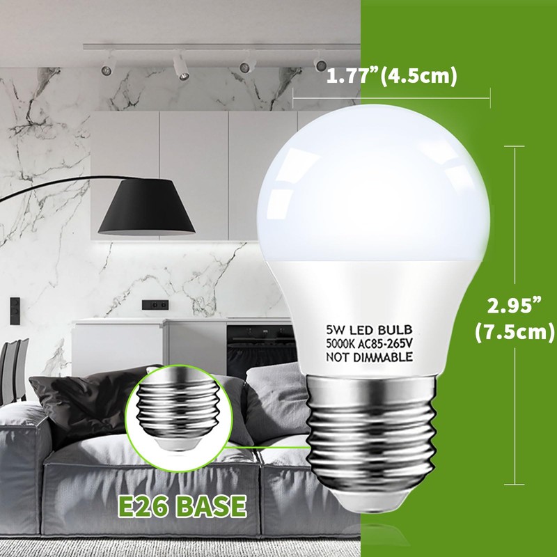 KQHBEN Refrigerator Light Bulb, 40W Equivalent, 5W Daylight White 5000K