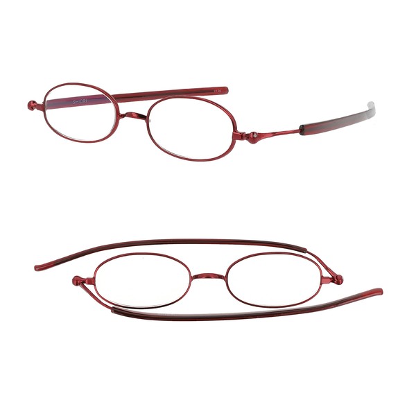 SHIORI 老眼鏡 薄型リーディンググラス SI-03-3+2.50 オーバル ワイン