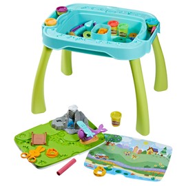 Play-Doh All-in-One Creativity Starter Station, Activity Table Playset with 6 Cans, Back to School Classroom Supplies, Kids Arts & Crafts, Preschool Toys, Ages 3+