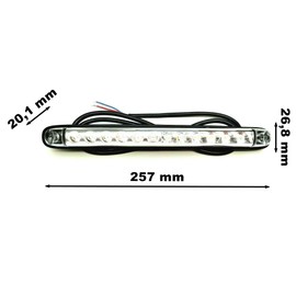 MelTruck LED Rear Lights Set 12 V 24 V Trailer 257 x 26.8 mm with Indicator Brake Light Reversing Light Rear Fog Light for Truck Trailer (Reversing Light, Rear Fog Light, Pack of 2)