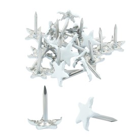 Piutouyar 150 Pcs Star Push Pins, White Upholstery Tacks Star Shaped Decorative Thumb Tacks Metal Upholstery Pins for Upholstered Furniture Cork Board DIY Projects or Home Decor 11 x 13mm