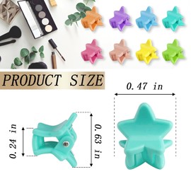 KANPRINCESS 70PCS Mini Claw Clips Small Hair Clips with Fancy Box Star Claw Clips for Hair Colorful Small Claw Clips for Women and Girls Kids Hair Accessories for Gift(Star-SET9)