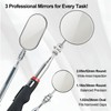 Telescoping Inspection Mirror with Rotating Head,Extendable Mechanic Mirror with Long