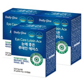 (Daily One) Lutein Ace, good for the eyes, 36g, 60 capsules x 3 containers, 6-month supply / (데일리원) 눈에 좋은 루테인 에이스 36g 60캡슐 x 3통 6개월분