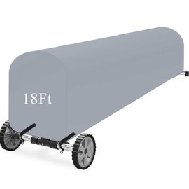 Woanger Heavy Duty Pool Solar Reel Cover Waterproof UV Resistant Inground Swimming Pool Solar Reel Roller Blanket(18 Ft,Gray)