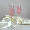 2Pcs Pink Butterfly Wine Glasses, 3D Butterfly Champagne Cups Drinking